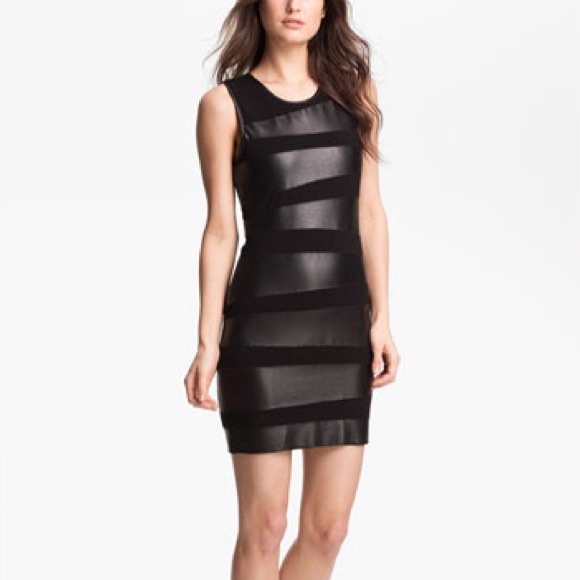 Bailey 44 Dresses & Skirts - Bailey 44 Cotton and Faux Leather Mini Dress